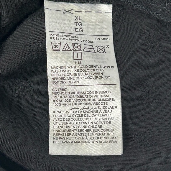 2 for$15 Old Navy Black Jack Open Neck Ruffled Relaxed Blouse - Picture 7 of 9